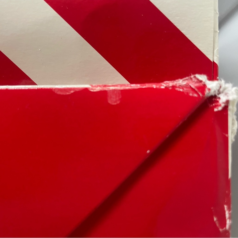 Bottega Veneta Giant Striped waxed paper shopping bag, has corner wear, 27”x22” - Picture 12 of 12